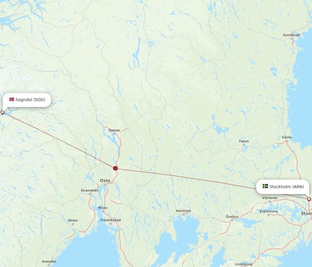 ARN-SOG flight routes