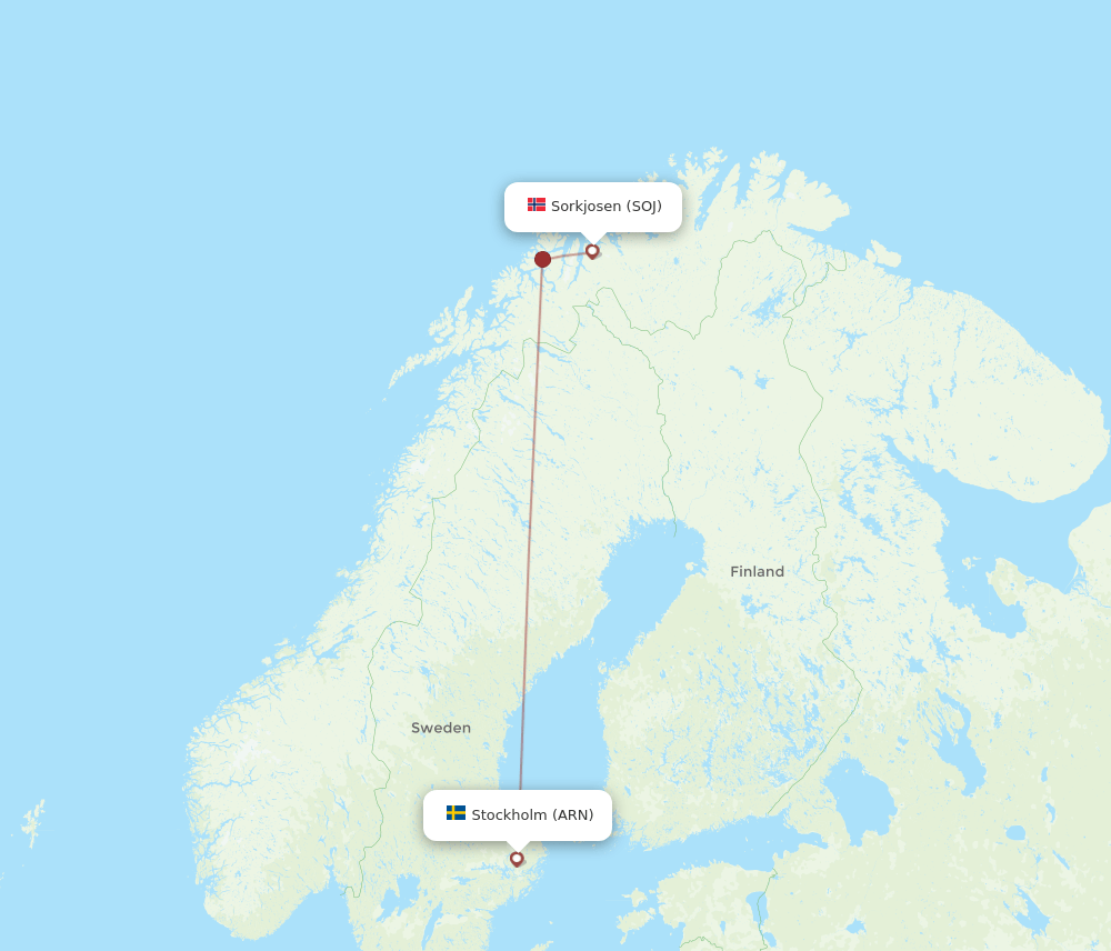 ARN-SOJ flight routes