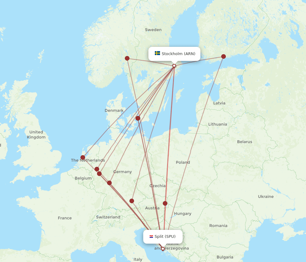 ARN-SPU flight routes