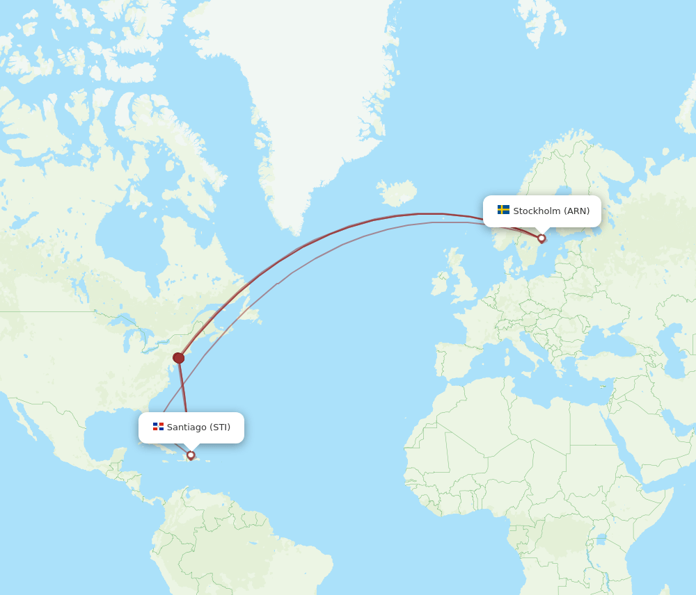 ARN-STI flight routes