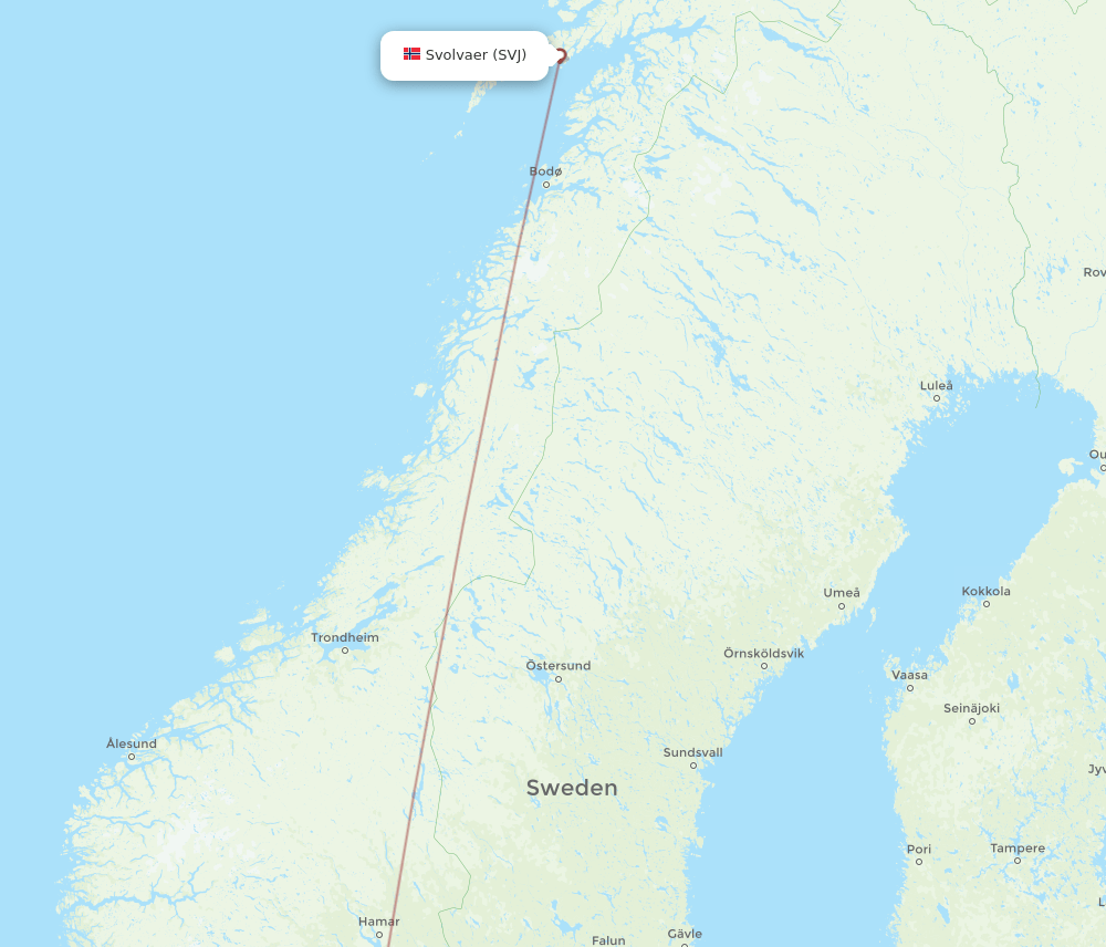 ARN-SVJ flight routes