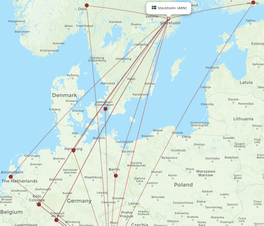 ARN-SZG flight routes