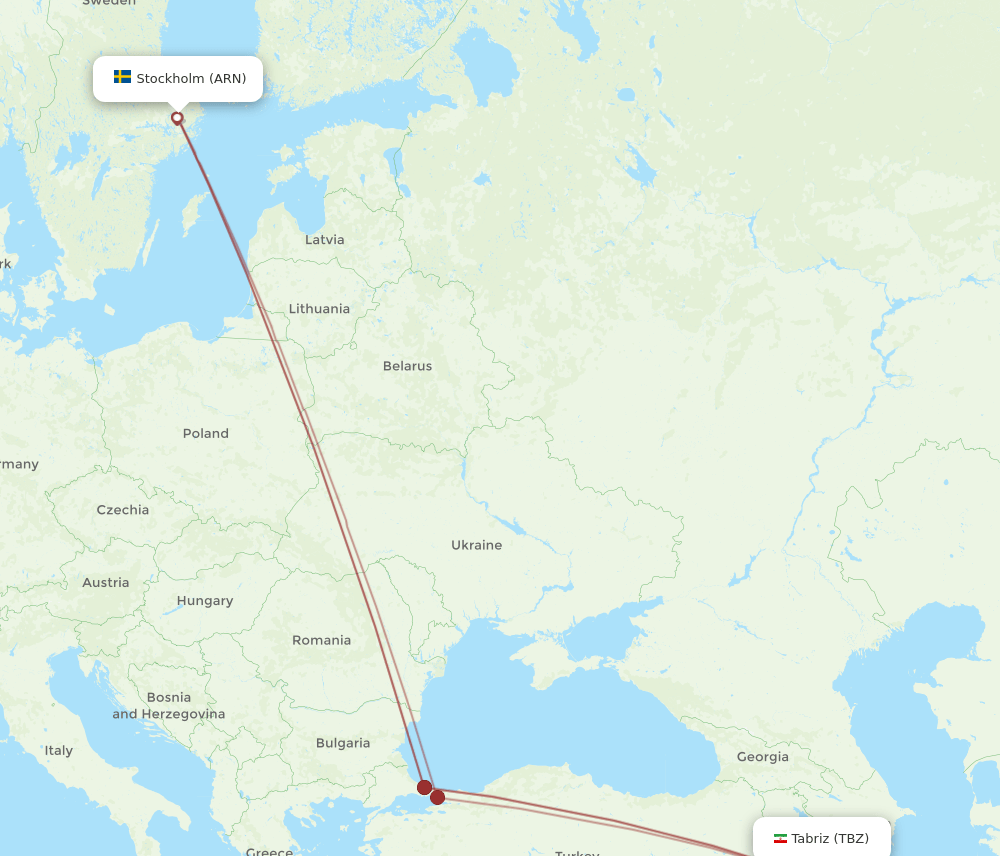 ARN-TBZ flight routes