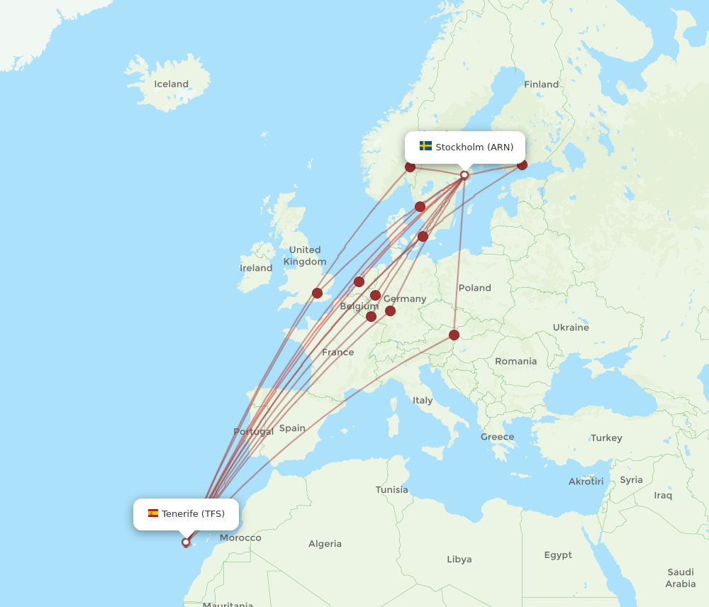 ARN-TFS flight routes