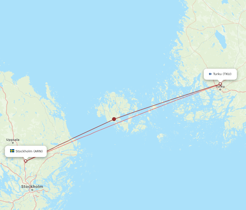 ARN to TKU flights and routes map