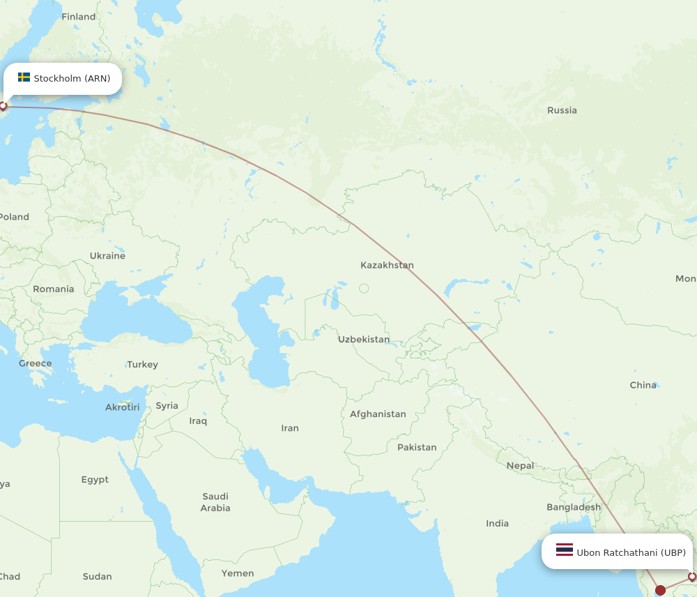 ARN to UBP flights and routes map