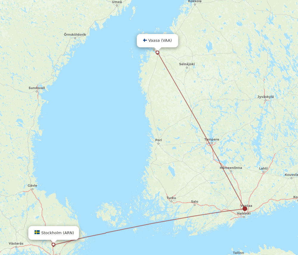 ARN-VAA flight routes