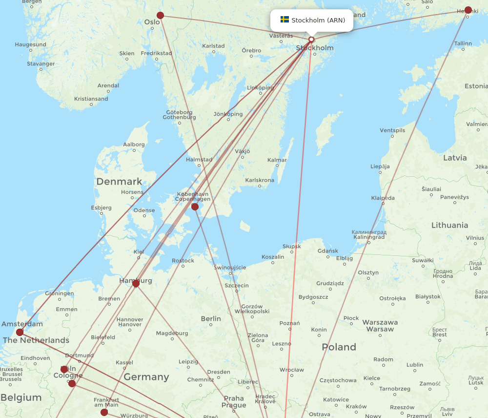 ARN-VIE flight routes