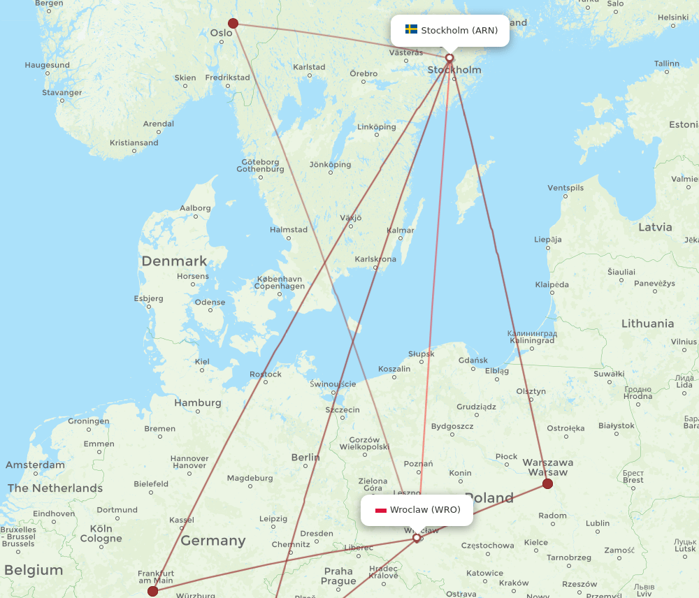 ARN-WRO flight routes