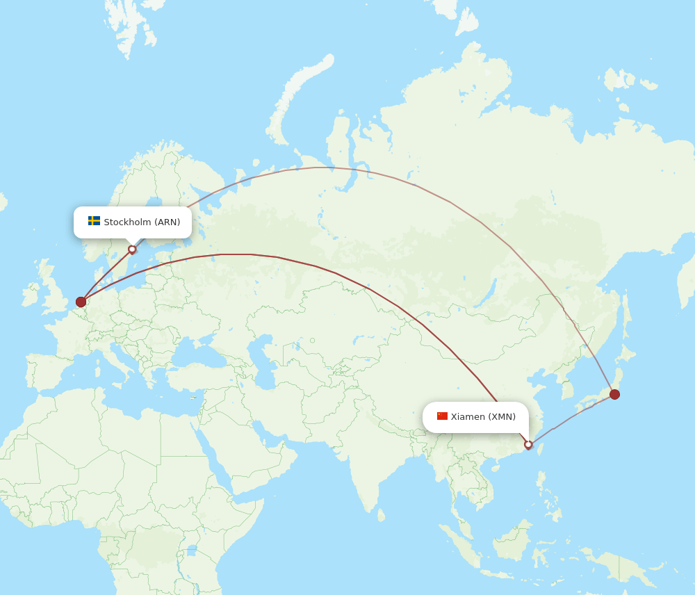 ARN-XMN flight routes