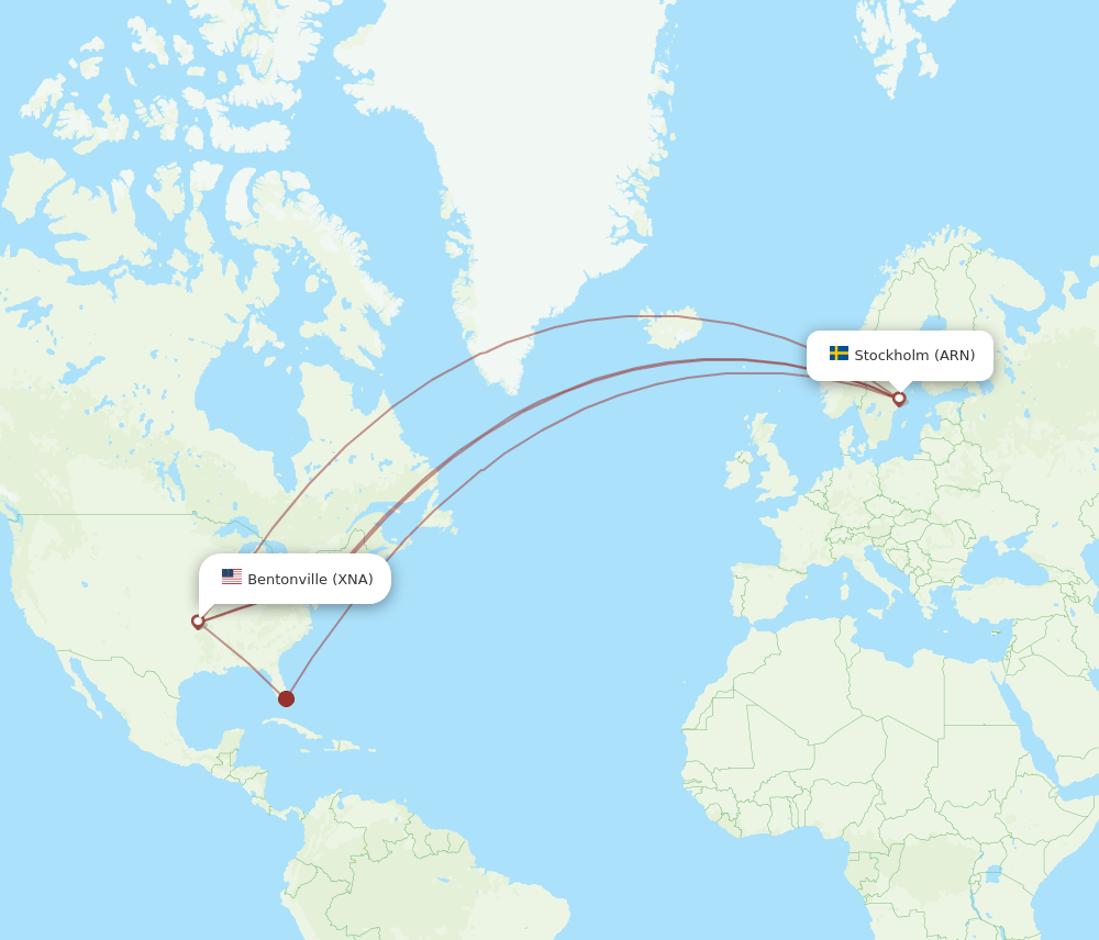 ARN-XNA flight routes