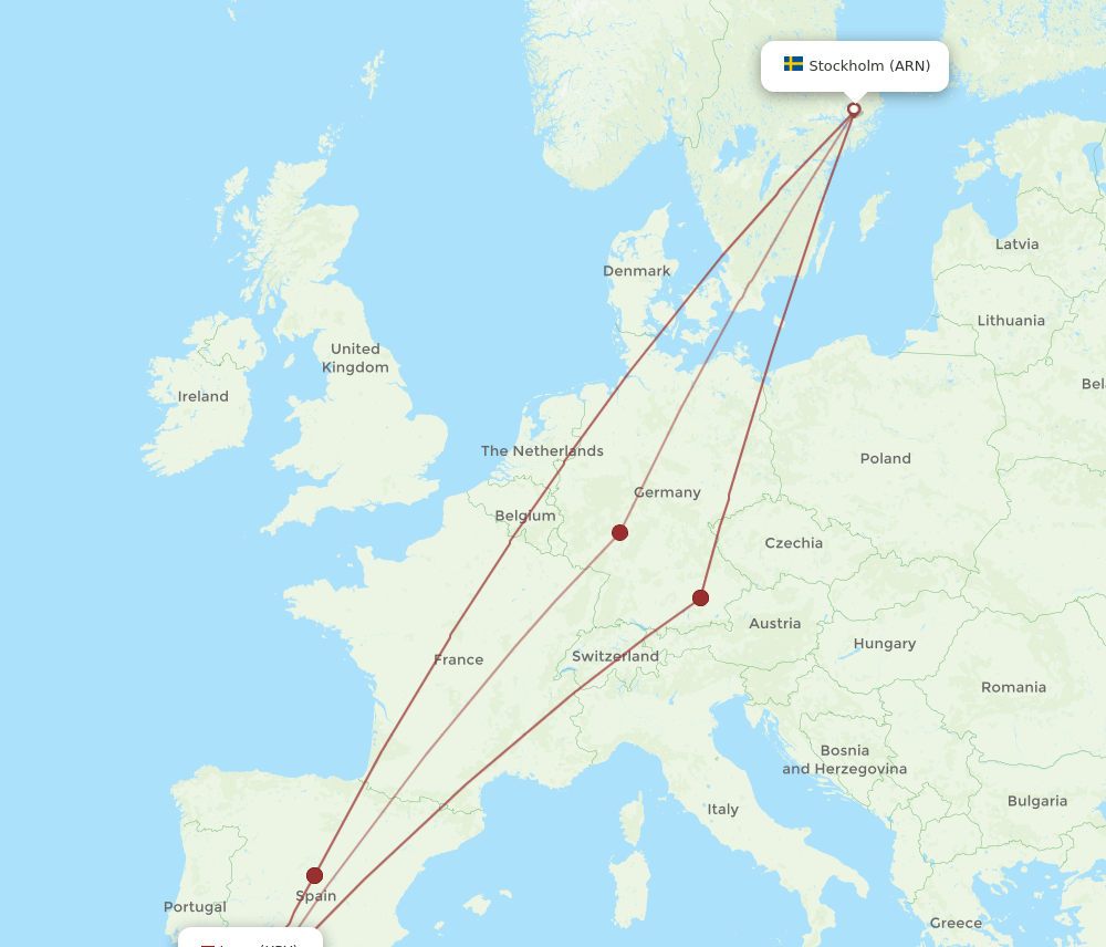 ARN-XRY flight routes