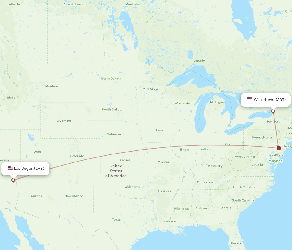 ART-LAS flight routes