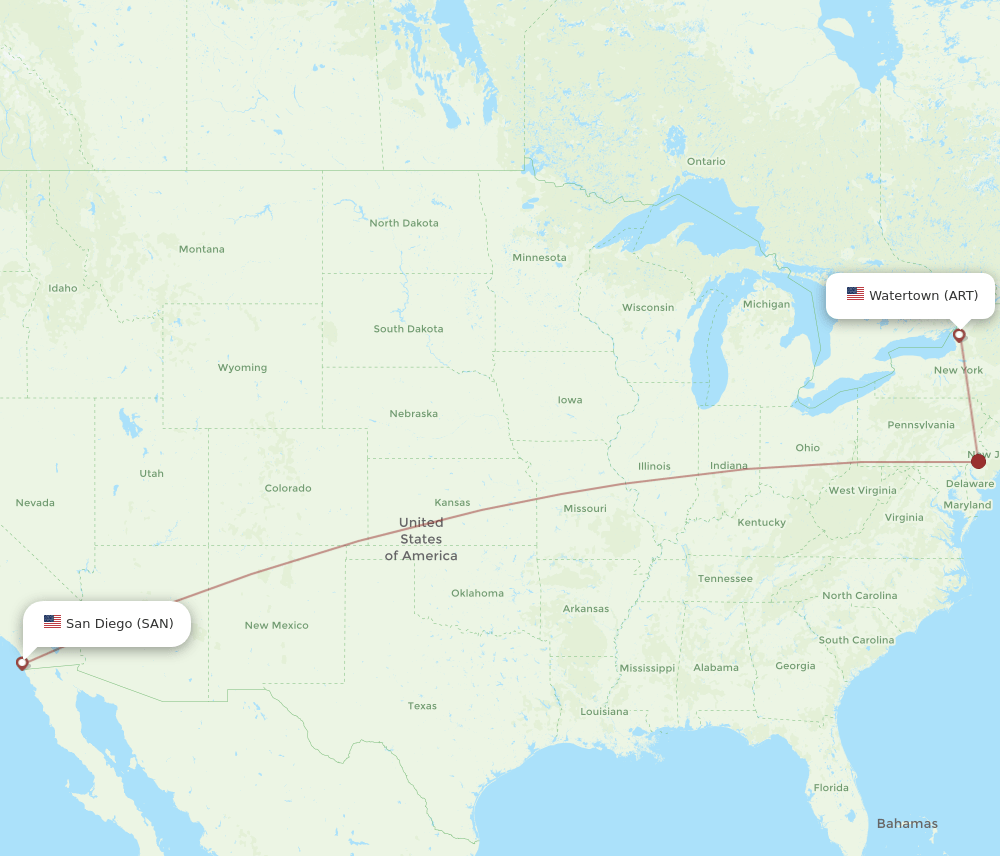 ART-SAN flight routes