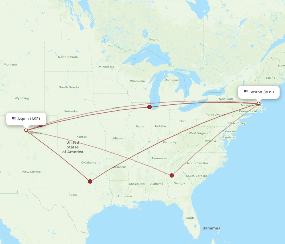 ASE-BOS flight routes