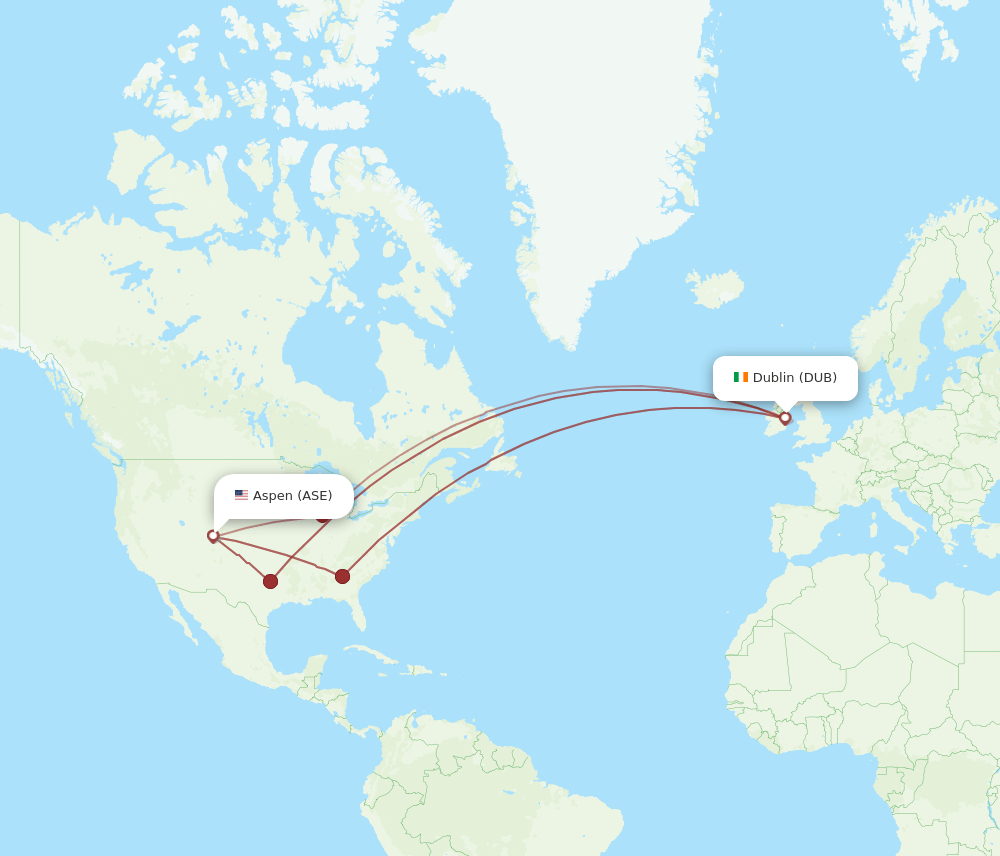 ASE-DUB flight routes