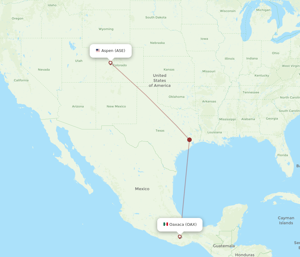 ASE-OAX flight routes