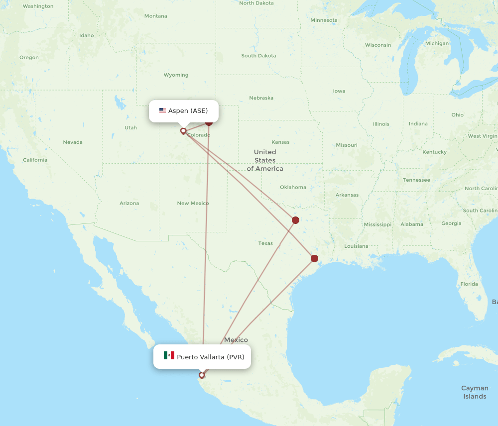 ASE to PVR flights and routes map