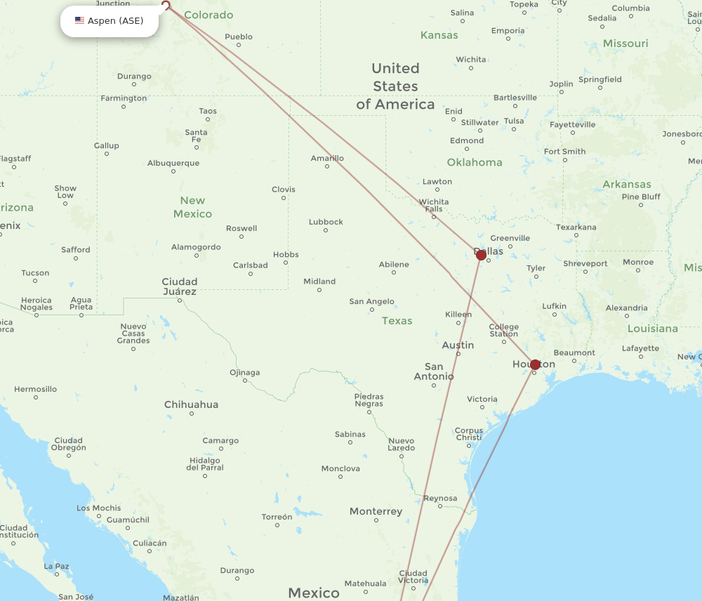 ASE-QRO flight routes