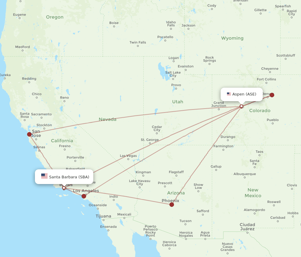 ASE-SBA flight routes