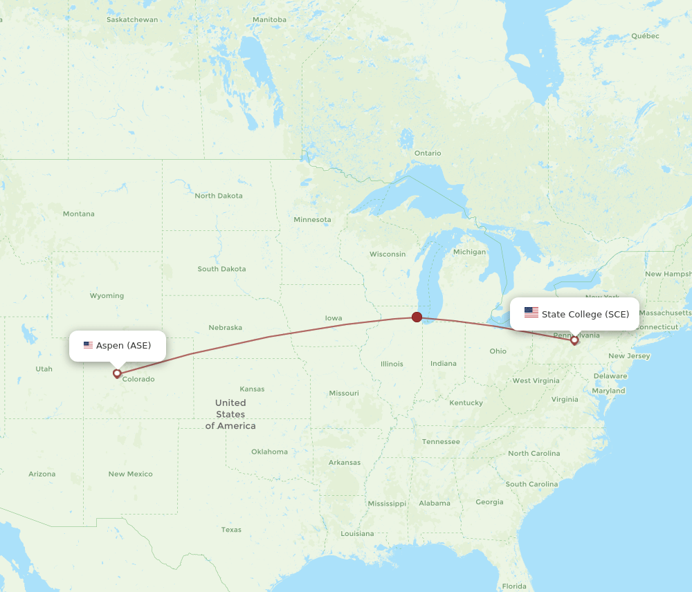 ASE-SCE flight routes