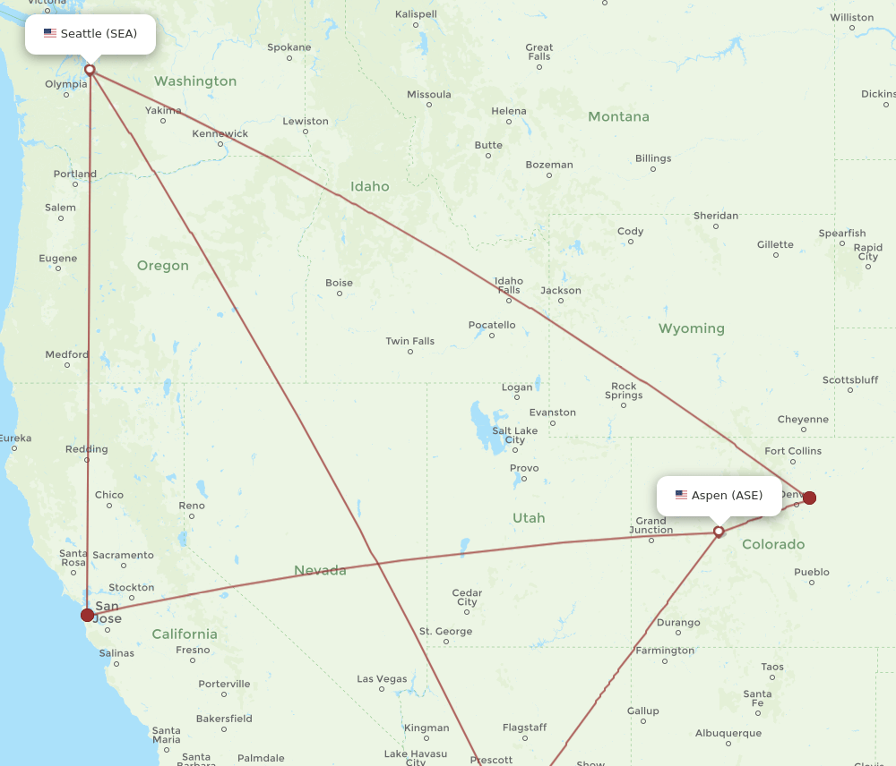 ASE to SEA flights and routes map