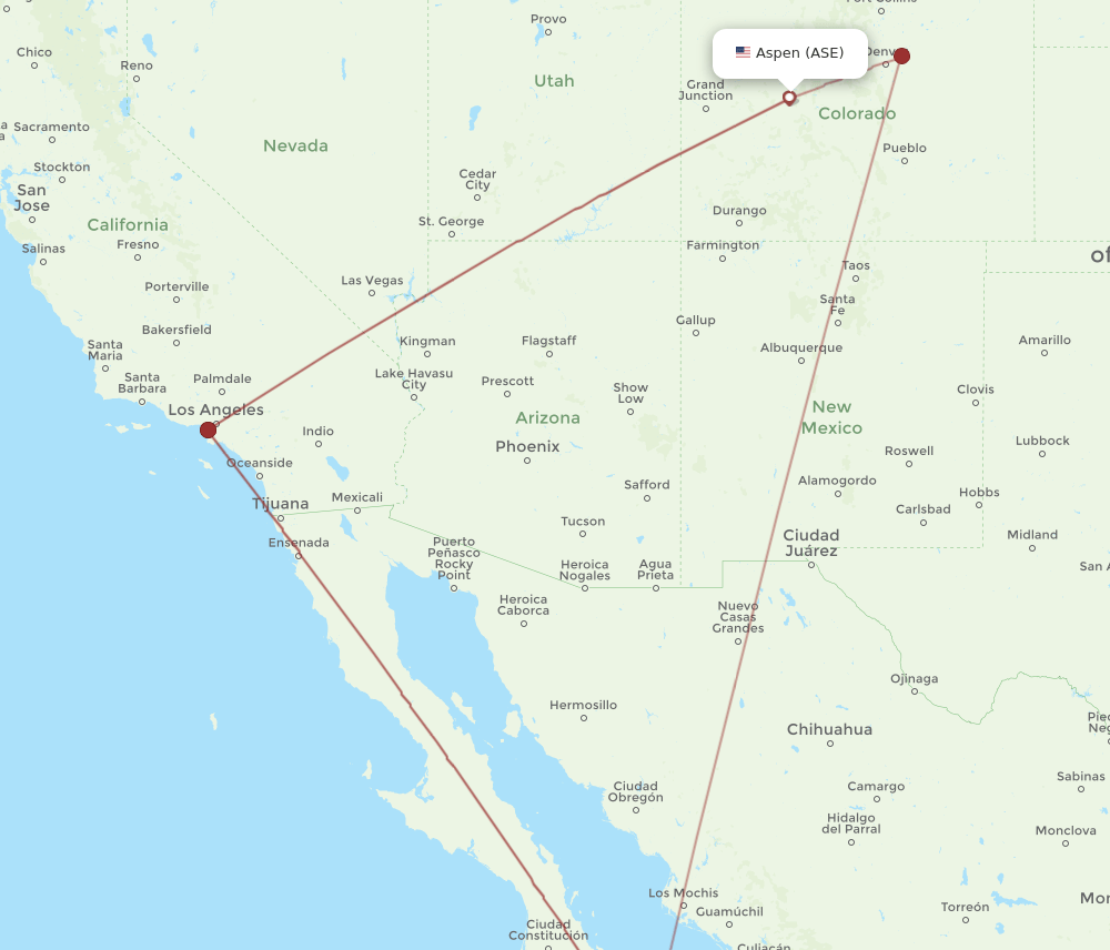 ASE-SJD flight routes