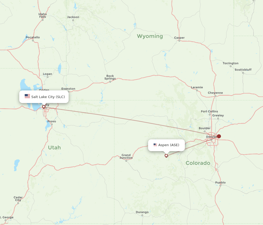 ASE-SLC flight routes