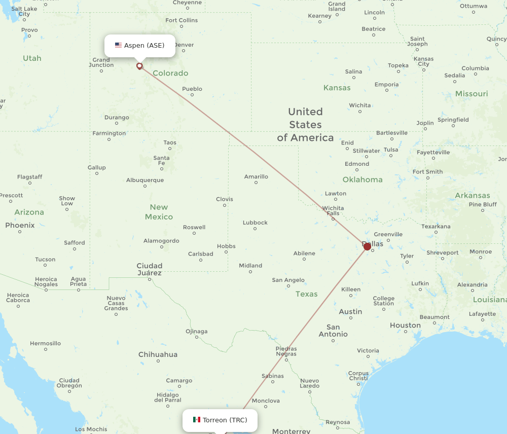 ASE-TRC flight routes