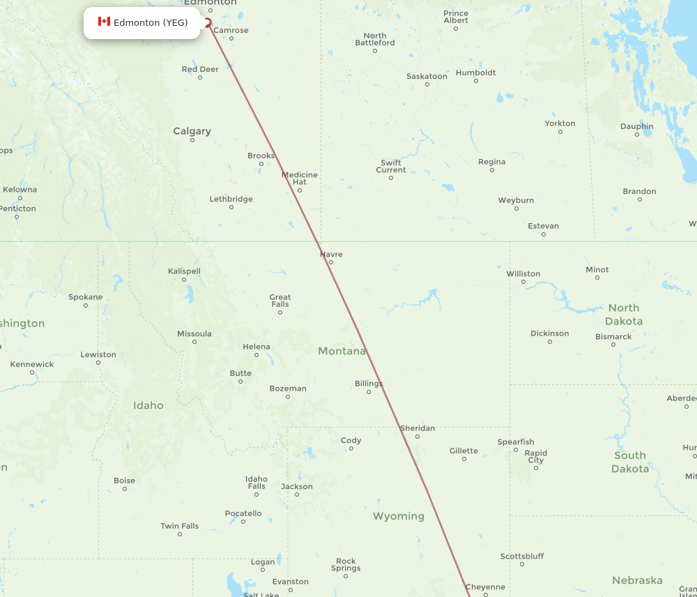 ASE to YEG flights and routes map