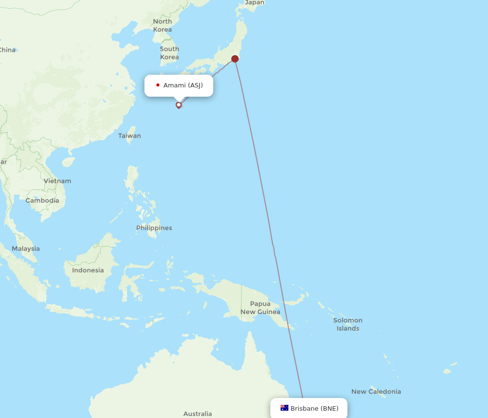 ASJ-BNE flight routes
