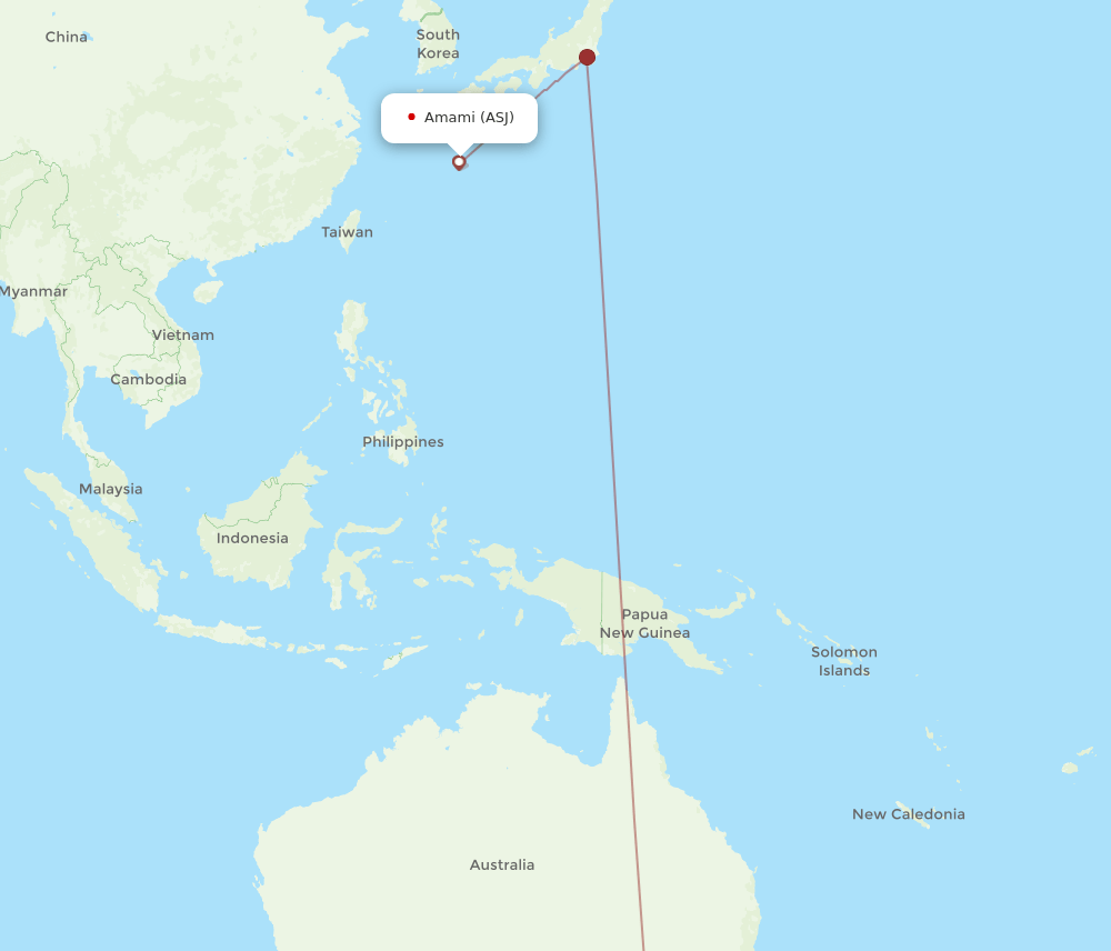 ASJ-MEL flight routes