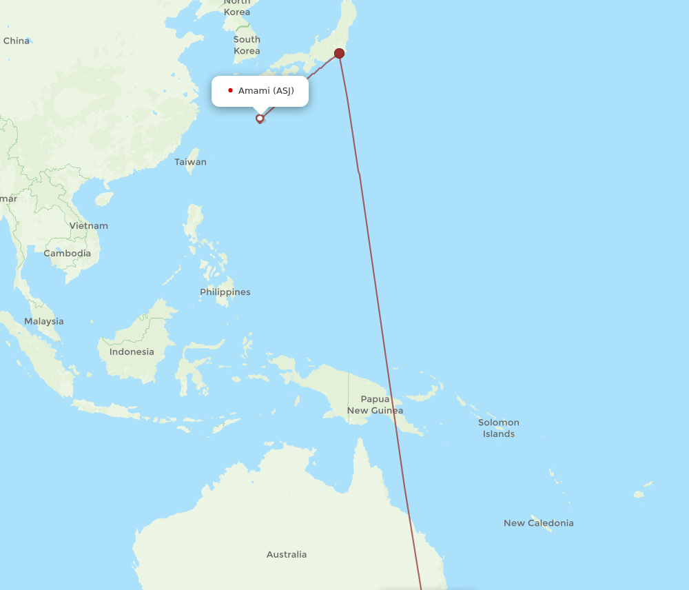 ASJ-SYD flight routes