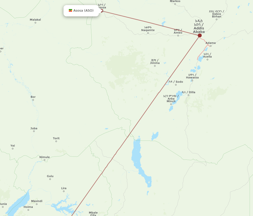 ASO-EBB flight routes