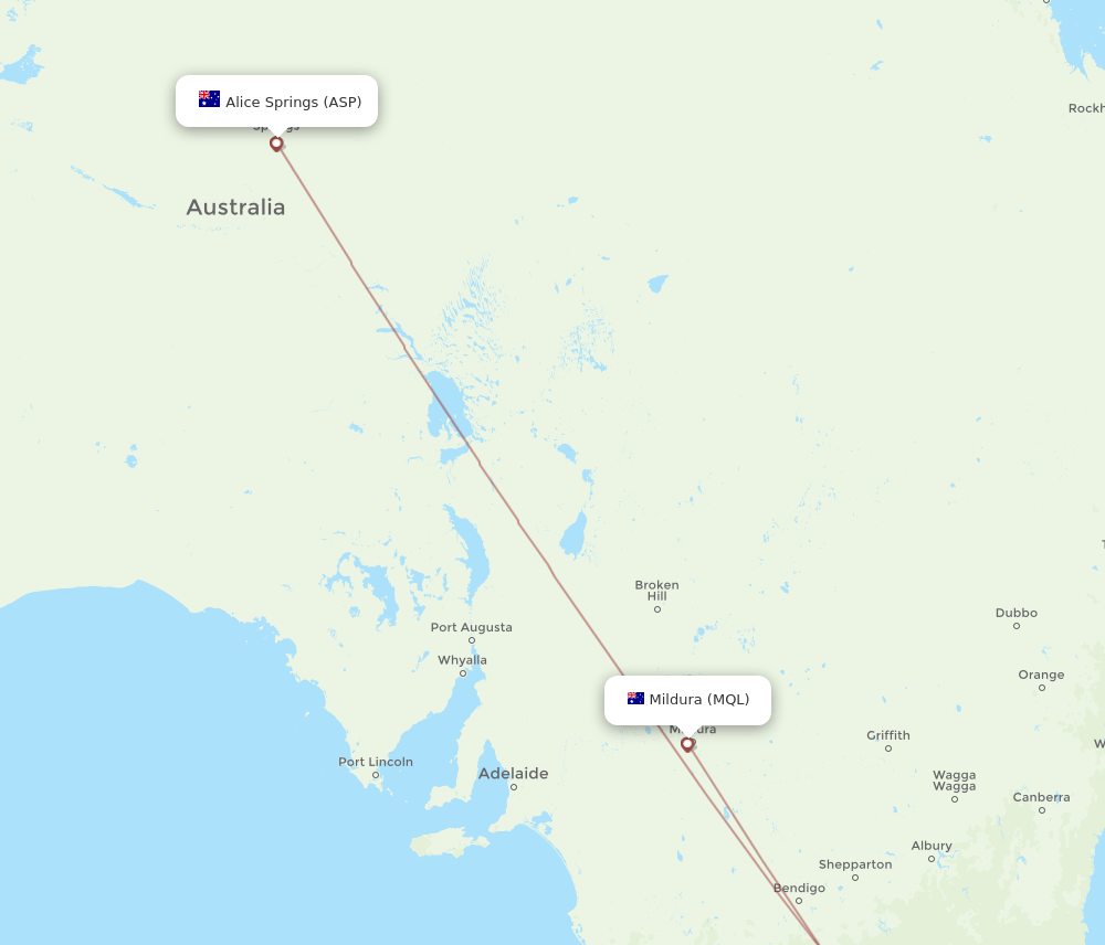 ASP-MQL flight routes