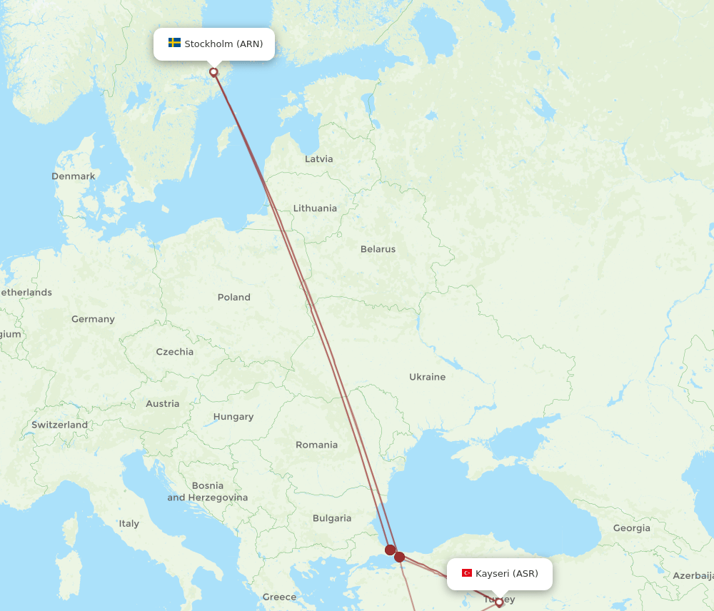 ASR-ARN flight routes