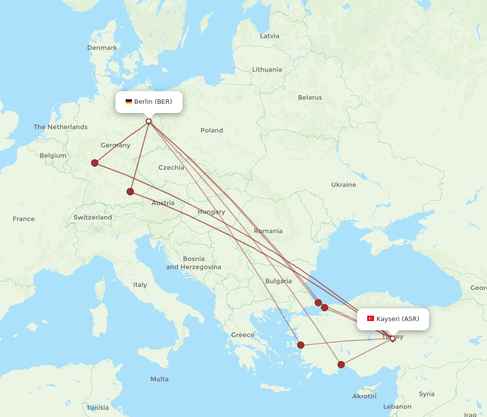 ASR to BER flights and routes map