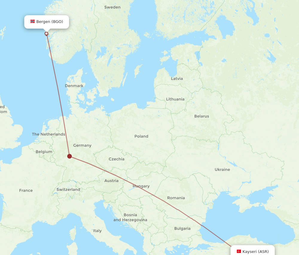 ASR-BGO flight routes