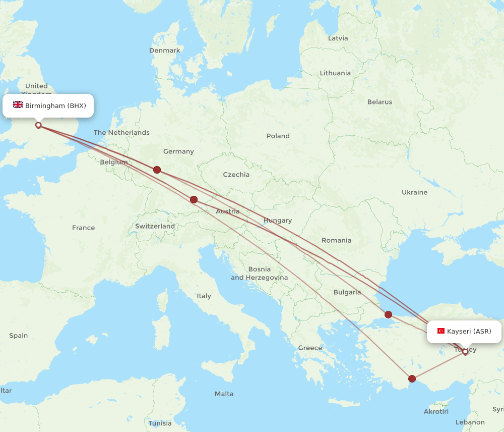 ASR-BHX flight routes