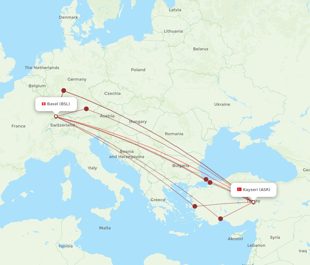ASR to BSL flights and routes map