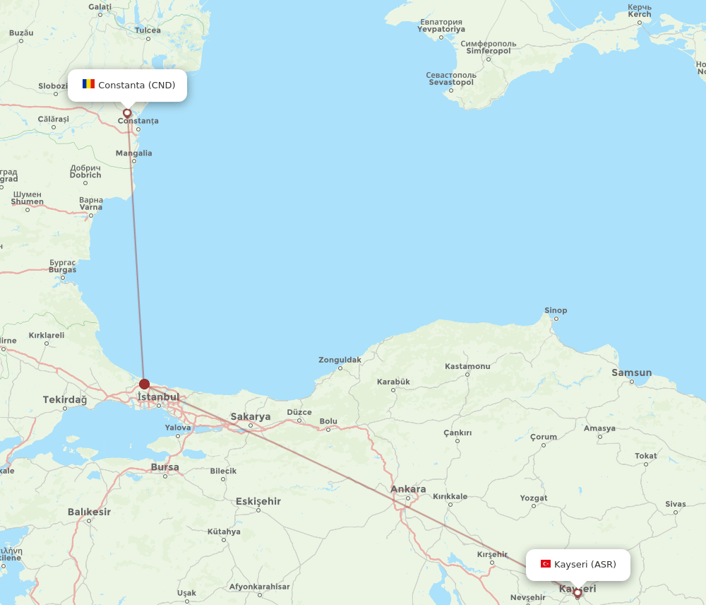 ASR-CND flight routes