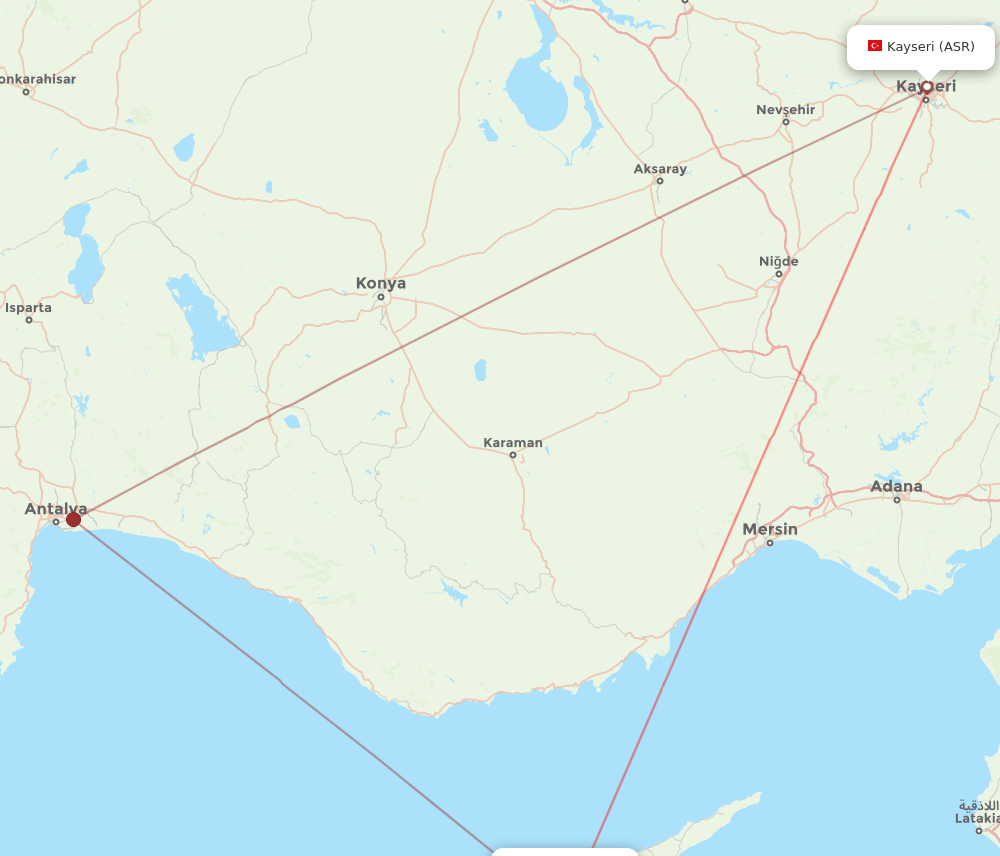 ASR to ECN flights and routes map