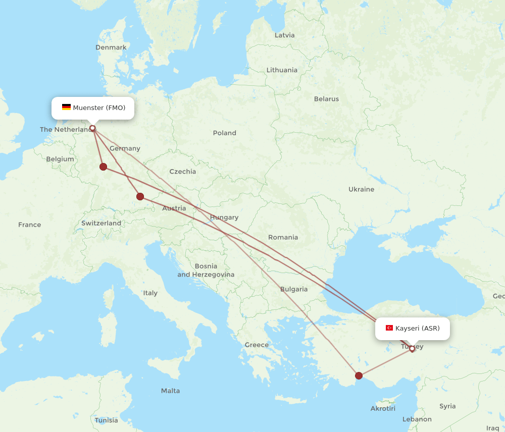 ASR-FMO flight routes