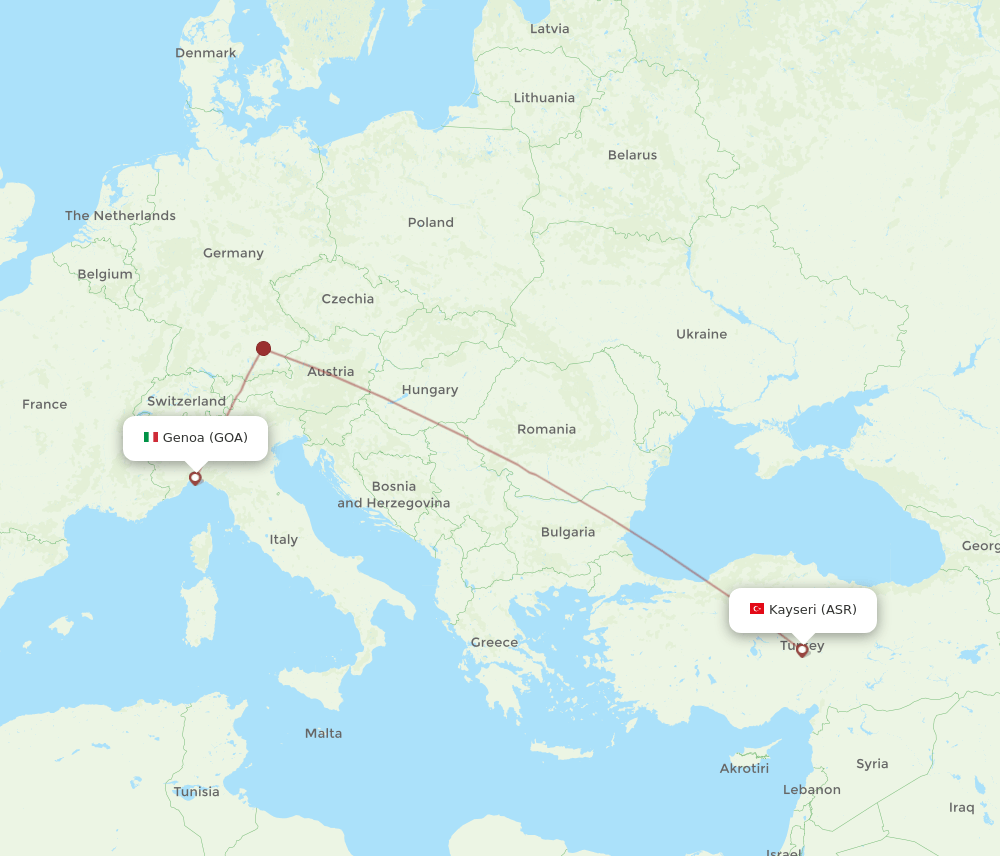 ASR-GOA flight routes