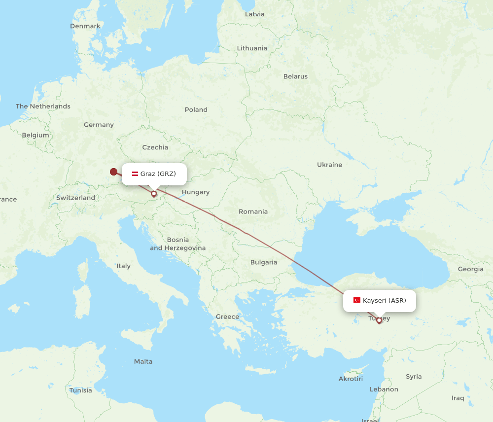 ASR-GRZ flight routes