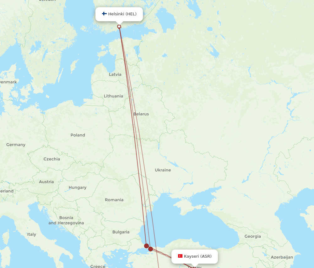 ASR-HEL flight routes
