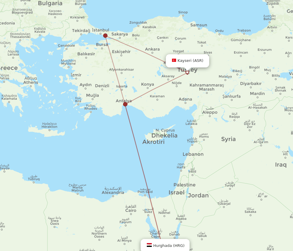 ASR-HRG flight routes