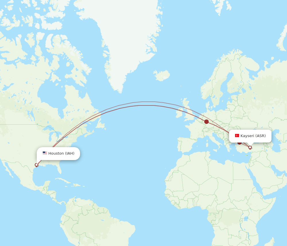 ASR-IAH flight routes