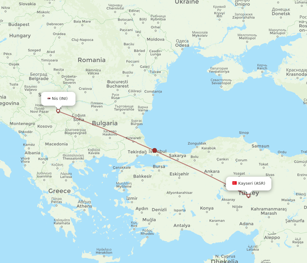 ASR-INI flight routes