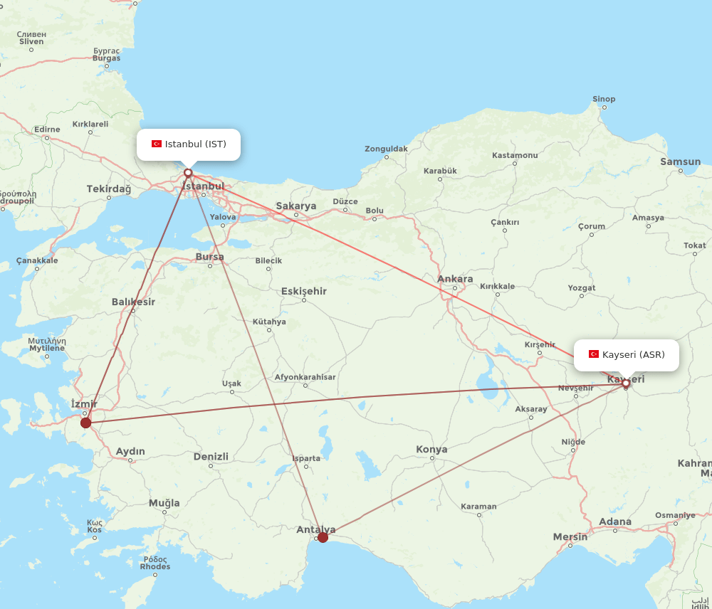 ASR-IST flight routes